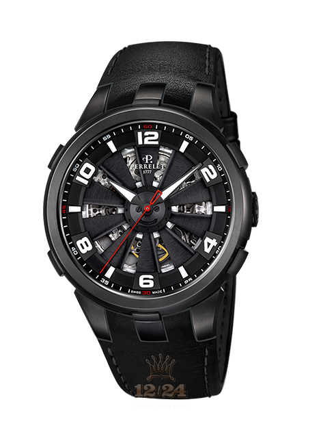 Perrelet Turbine Watch A1081/1A 44 mm Stainless steel PVD coating Case Black Dial