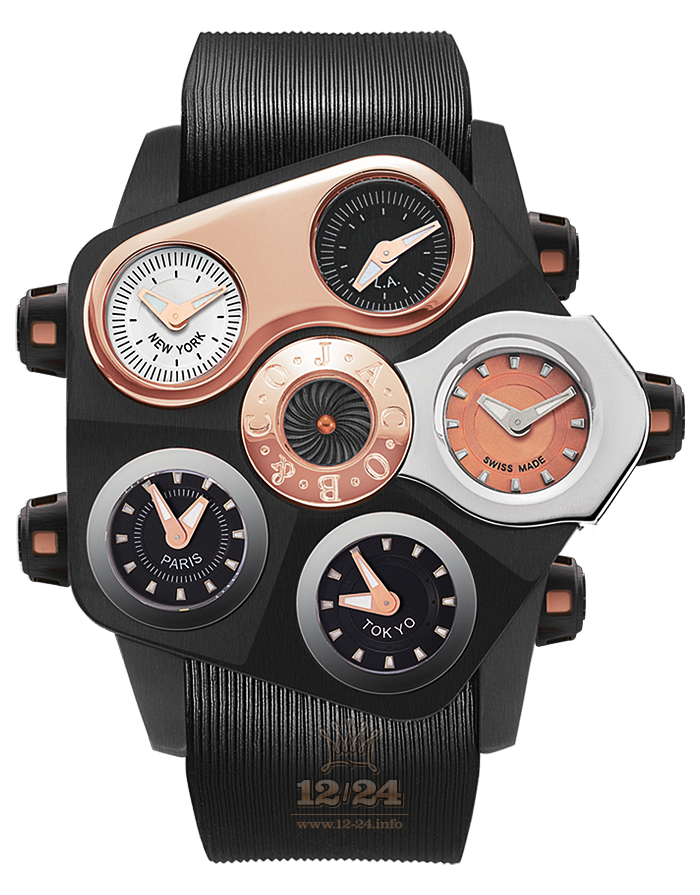Jacob & Co Iconic Collection Watch 330.100.11.NS.KG.4NS 47 mm Stainless steel Pink gold White gold PVD coating Case Golden Dial