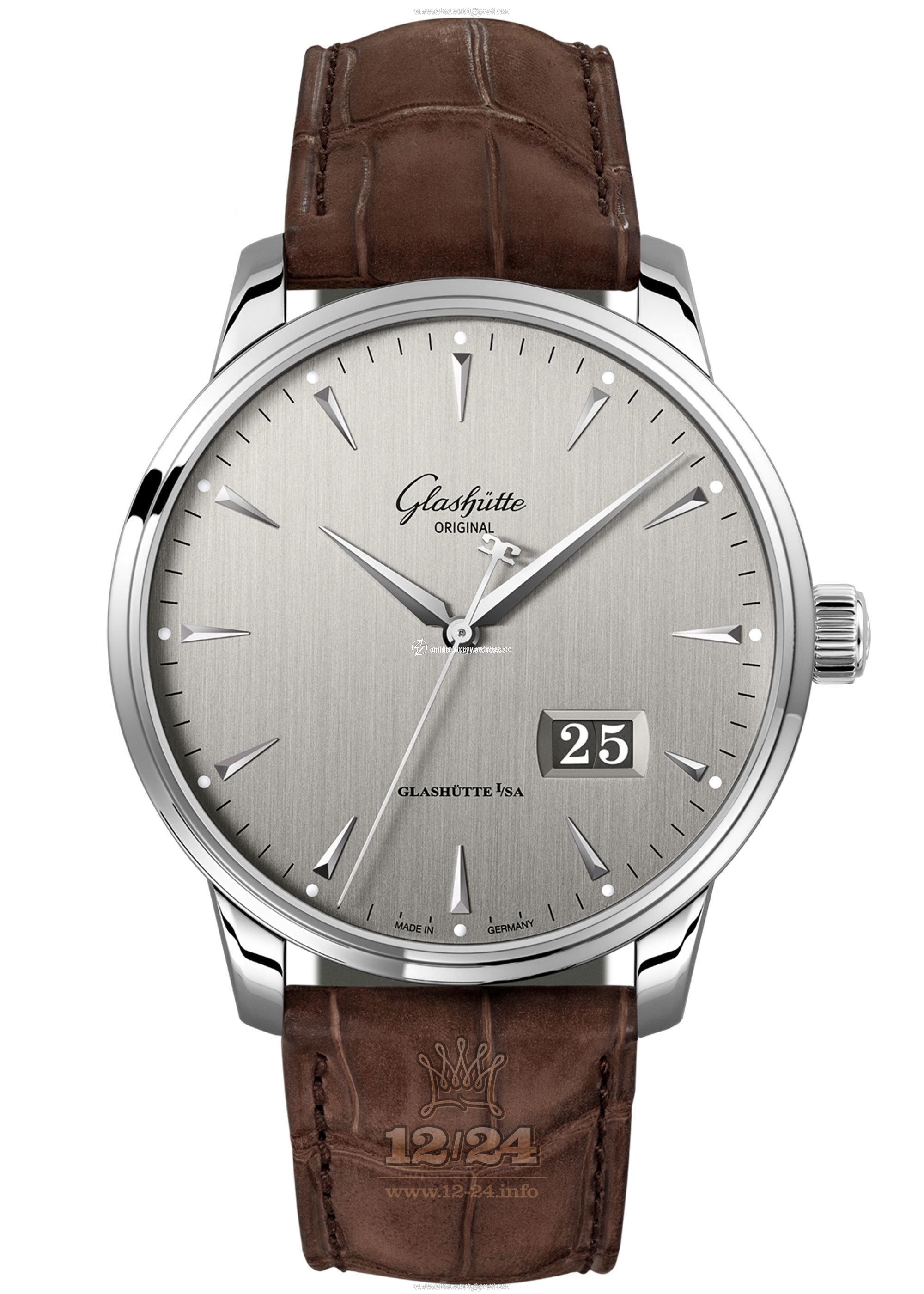 Glashutte Senator Watch 1-36-03-03-02-51 42 mm Stainless steel Case Gray Silver Dial
