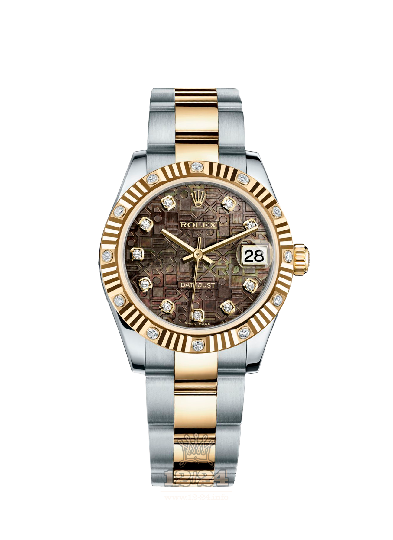 Rolex Datejust Watch 178313-0054 31 mm Steel / Yellow gold Case Black Dial