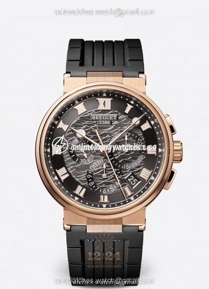 Breguet Marine Watch 5527BR/G3/5WV 42 mm Pink gold Case Black Dial