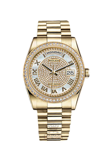 Rolex Day-Date Watch 118348-0040 36 mm Yellow gold Case White Dial