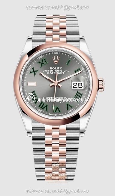 Rolex Datejust Watch 126201-0029 36 mm Stainless steel Pink gold Case Gray Dial