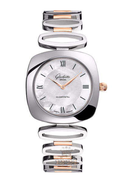 Glashutte Ladies Watch 1-03-02-05-06-14 31 mm Steel / Pink gold Case White Dial