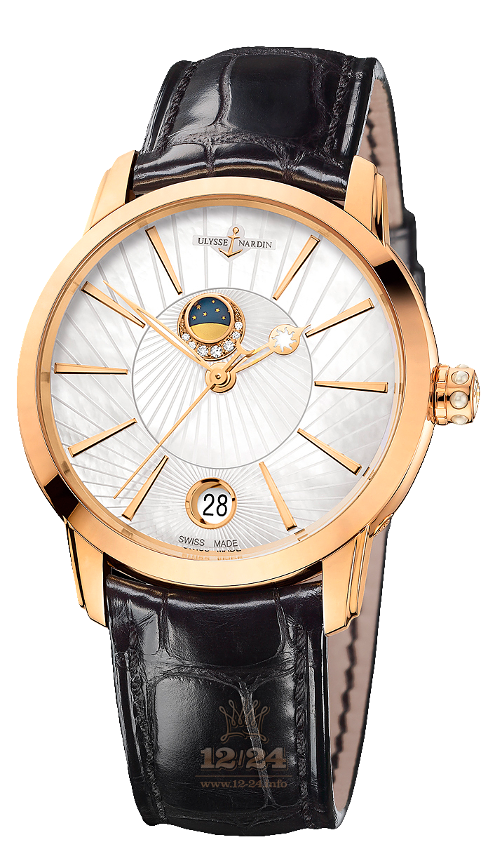 Ulysse Nardin Classic Watch 8296-123-2/91 35 mm Pink gold Case White Dial
