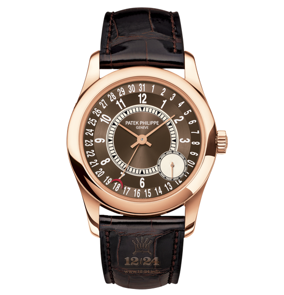 Patek Philippe Calatrava Watch 6000R-001 37 mm Pink gold Case Silver Brown (chocolate) Dial