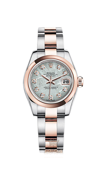 Rolex Lady-Datejust Watch 179161-0042 26 mm Steel / Pink gold Case Gray Silver Dial