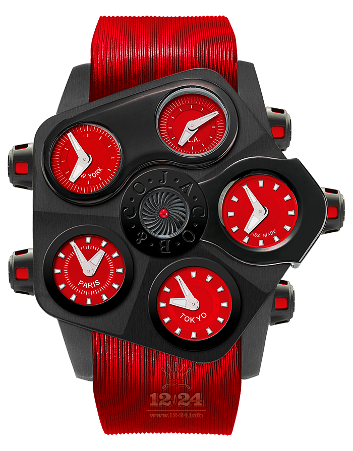 Jacob & Co Iconic Collection Watch 330.100.11.NS.KR.4NS 47 mm Stainless steel PVD coating Case Red Dial