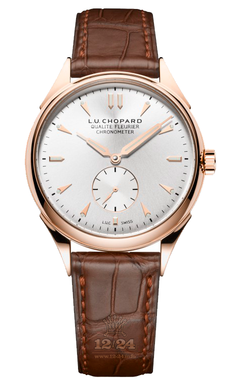 Chopard L.U.C Watch 161896-5002 39 mm Pink gold Case Silver Dial