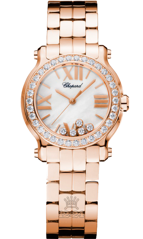 Chopard Happy Diamonds Watch 274189-5007 30 mm Pink gold Case White Dial