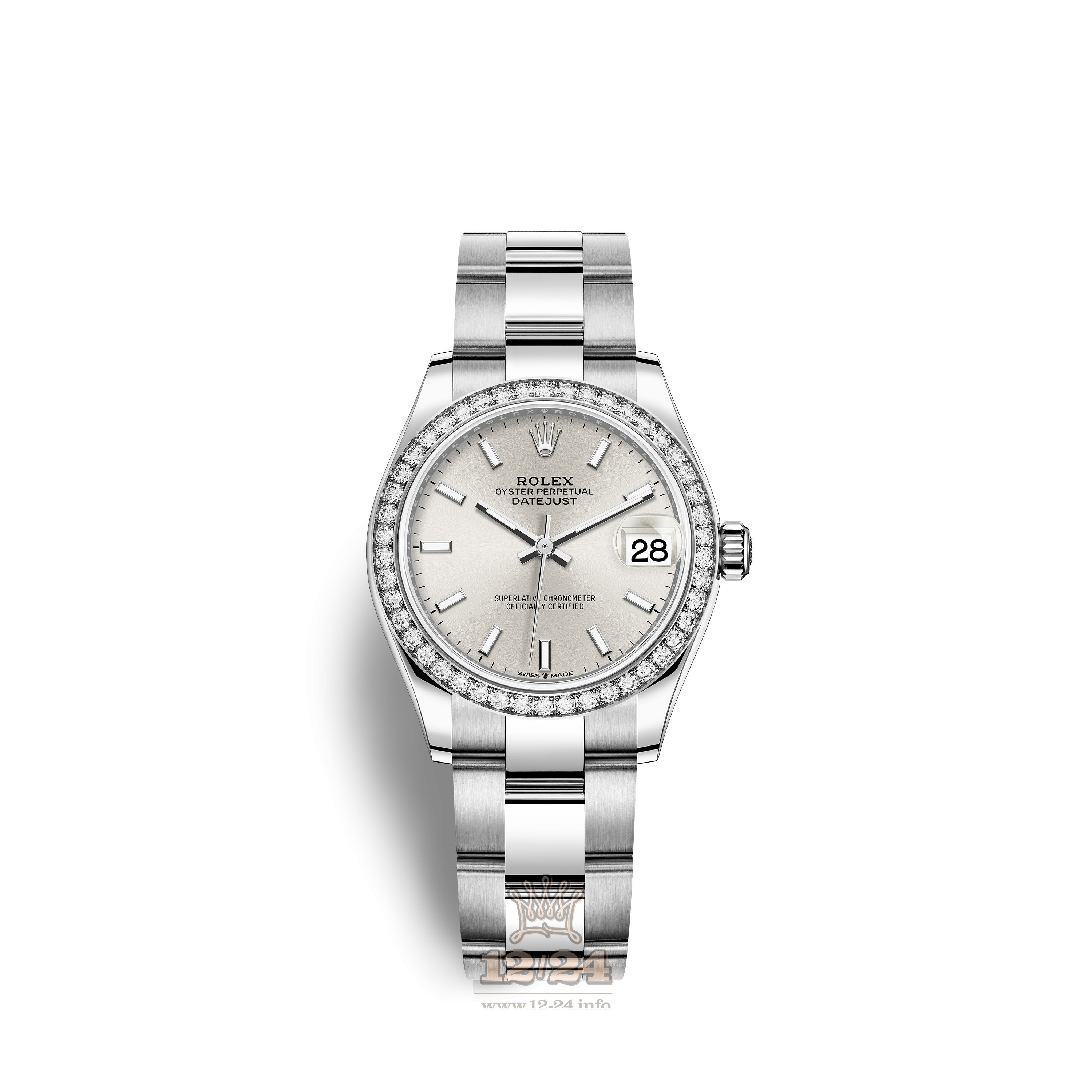 Rolex Datejust Watch 278384rbr-0015 31 mm Stainless steel White gold Case Silver Dial