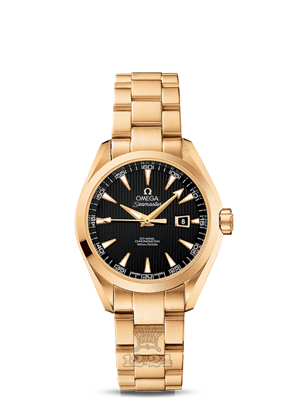 Omega Aqua Terra 150 M Watch 231.50.34.20.01.001 34 mm Yellow gold Case Black Dial