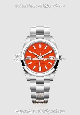 Rolex Oyster Perpetual Watch 124300-0007 41 mm Stainless steel Case Orange Dial