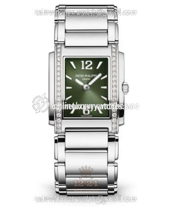 Patek Philippe Twenty~4 Watch 4910/1200A-011 25 mm Stainless steel Case Green Dial