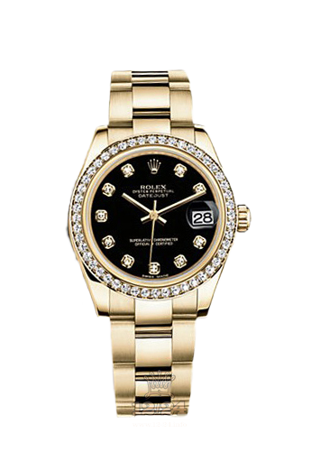 Rolex Datejust Watch 178288-0071 31 mm Yellow gold Case Black Dial