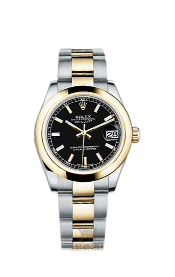 Rolex Lady-Datejust Watch 178243-0025 31 mm Steel / Yellow gold Case Black Dial