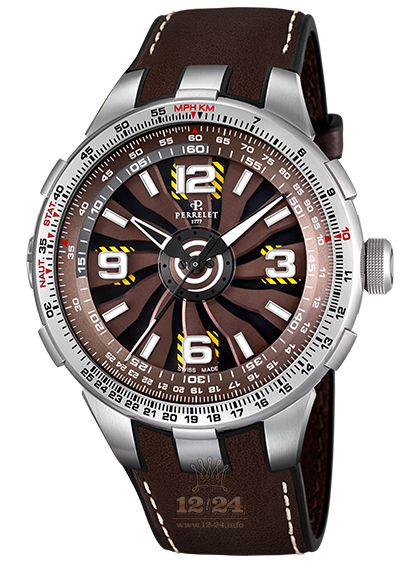 Perrelet Turbine Watch A1085/2A 48 mm Stainless steel PVD coating Case Brown (chocolate) Dial
