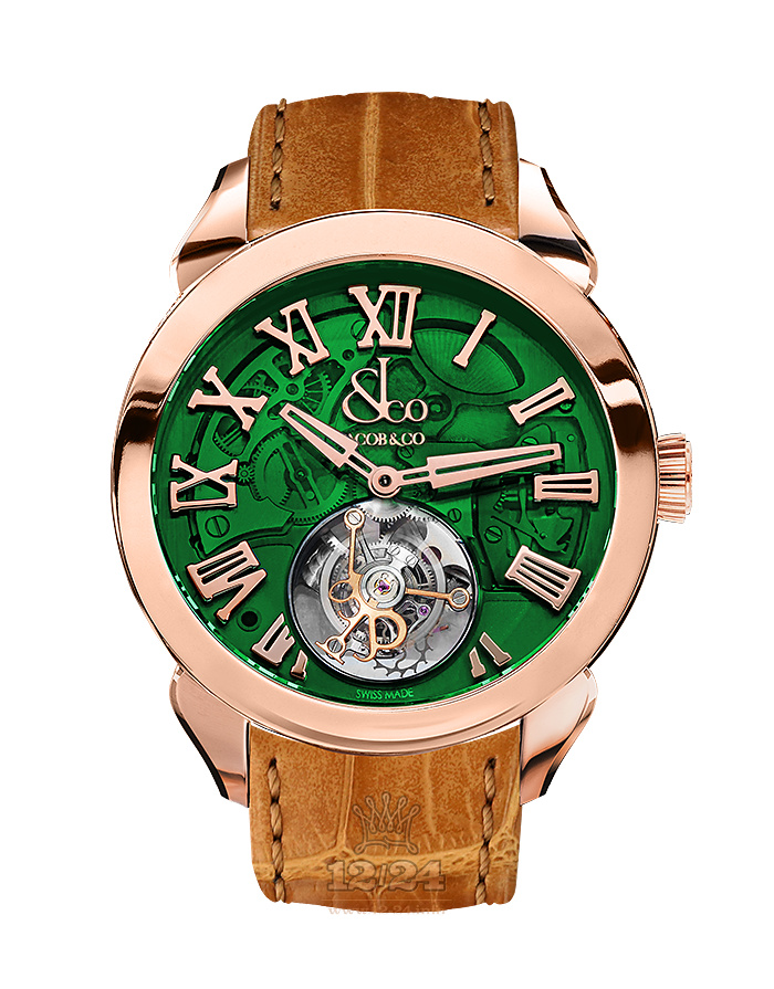 Jacob & Co Grand Complication Masterpieces Watch PT500.40.NS.OG.A 43 mm Pink gold Case Green Dial