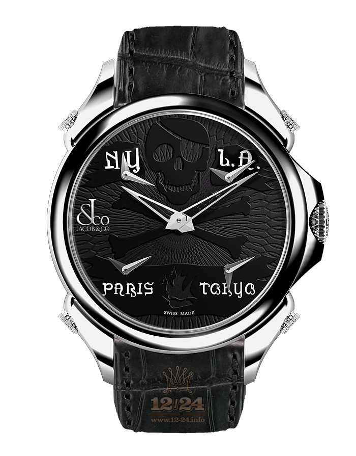 Jacob & Co Gents Collection Watch PZ500.10.NS.NP.A 45 mm Stainless steel Case Black Dial