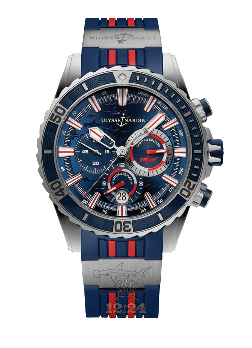 Ulysse Nardin Diver Watch 1503-151LE-3/93-HAMMER 44 mm Stainless steel Case Dark blue Dial