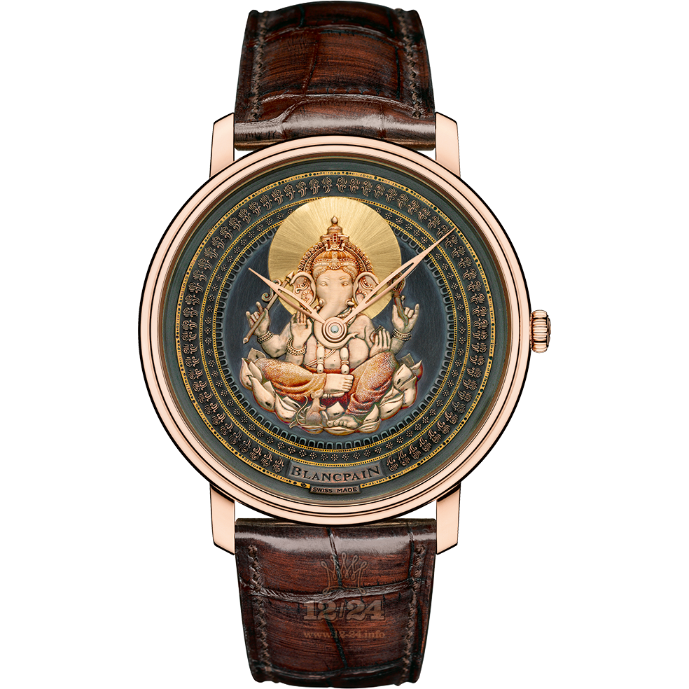 Blancpain Villeret Watch 6615-3616-55B 45 mm Pink gold Case Painted Dial