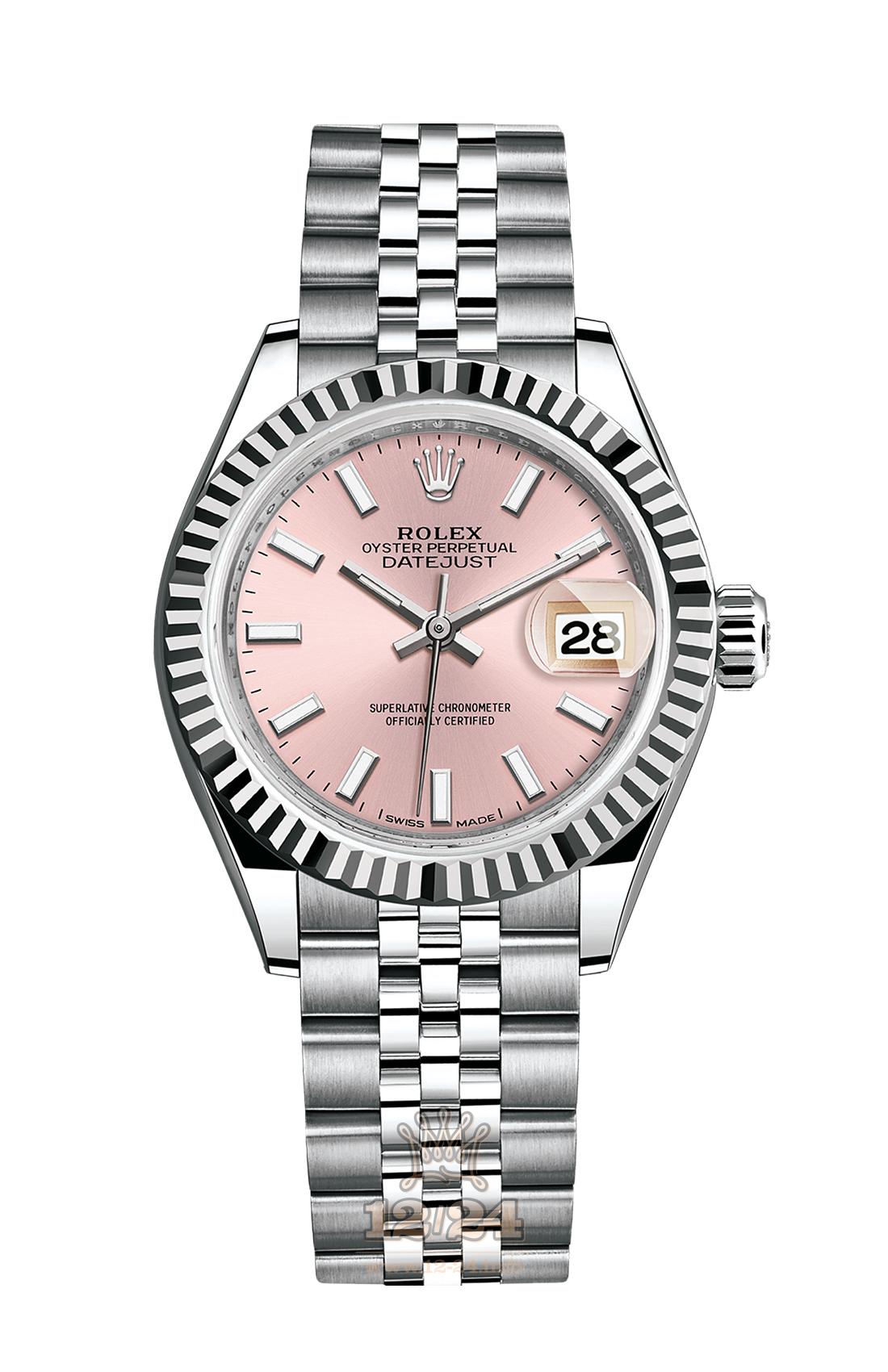Rolex Datejust Watch 279174-0001 28 mm Steel / Pink gold Case Pink Dial
