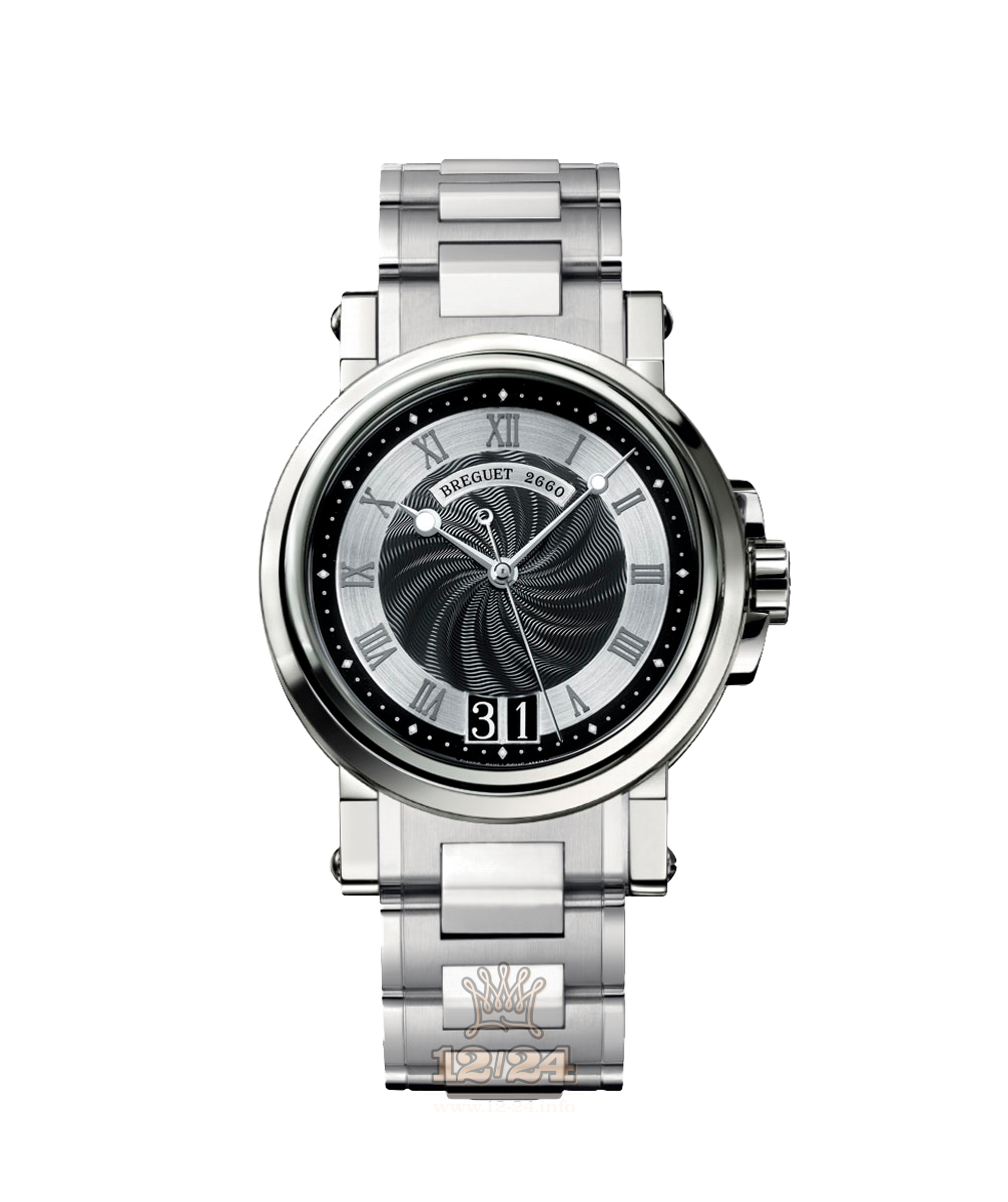 Breguet Marine Watch 5817ST/92/SM0 39 mm Stainless steel Case Black Silver Dial
