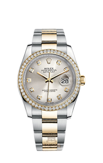 Rolex Datejust Watch 116243-0012 36 mm Steel / Yellow gold Case Silver Dial