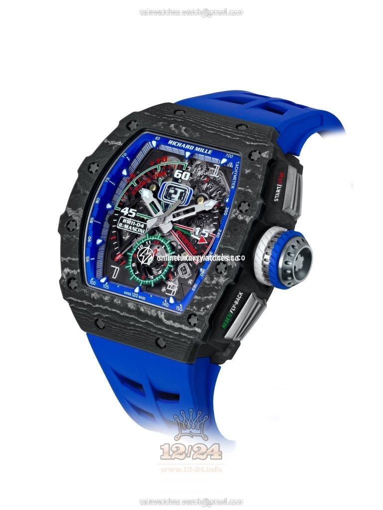Richard Mille Men's Collection Watch RM 11-04 50 mm Carbon Case Black Dial