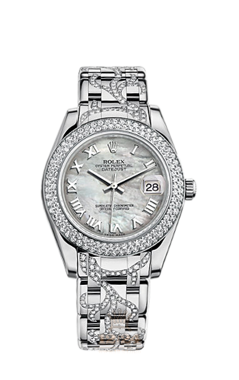 Rolex Pearlmaster Watch 81339-0051 34 mm White gold Case White Dial