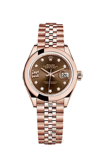 Rolex Datejust Watch 279165-0004 28 mm Pink gold Case Brown (chocolate) Dial