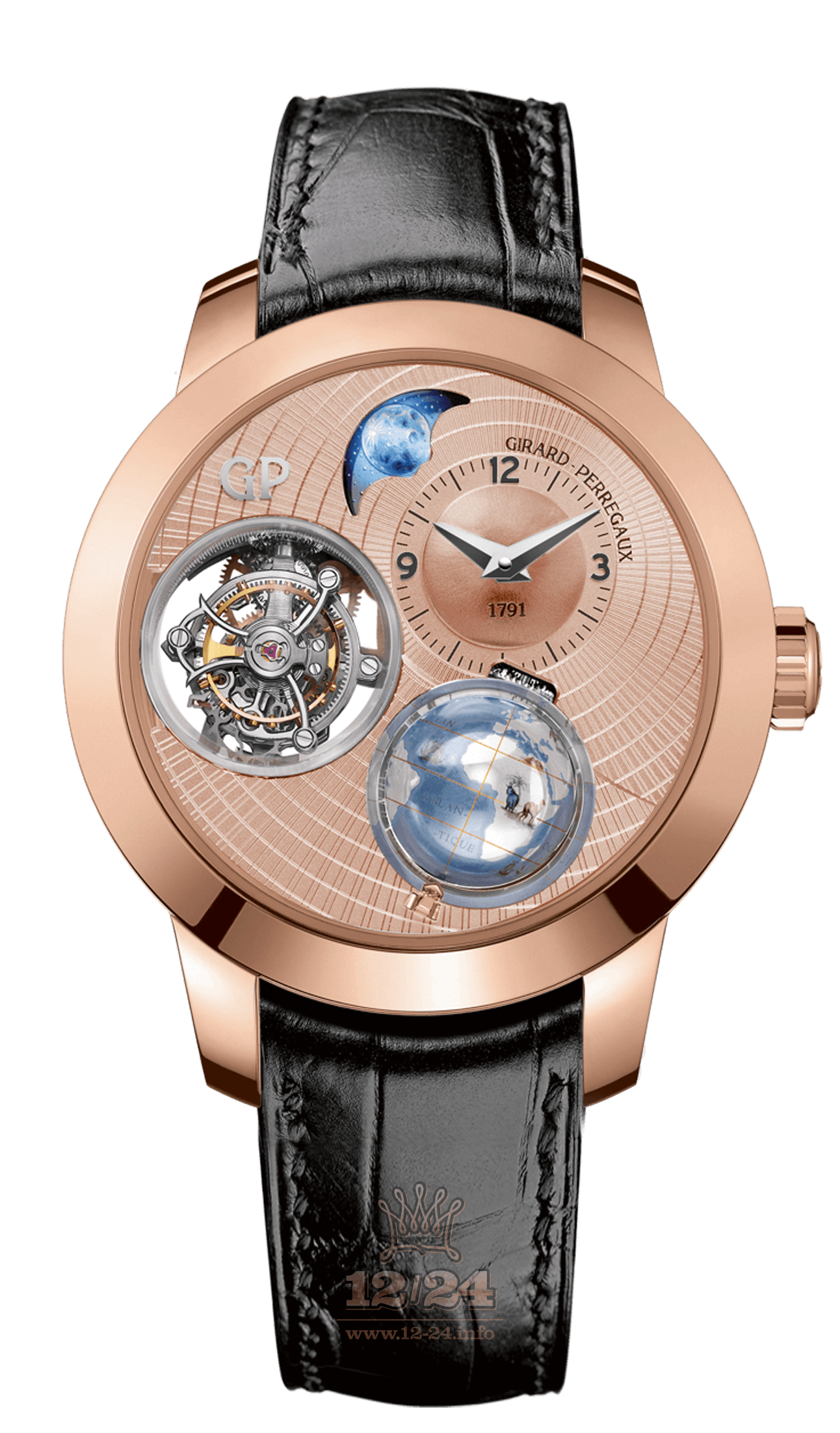 Girard Perregaux Bridges Watch 99290-52-951-BA6A Pink gold Case Golden Dial