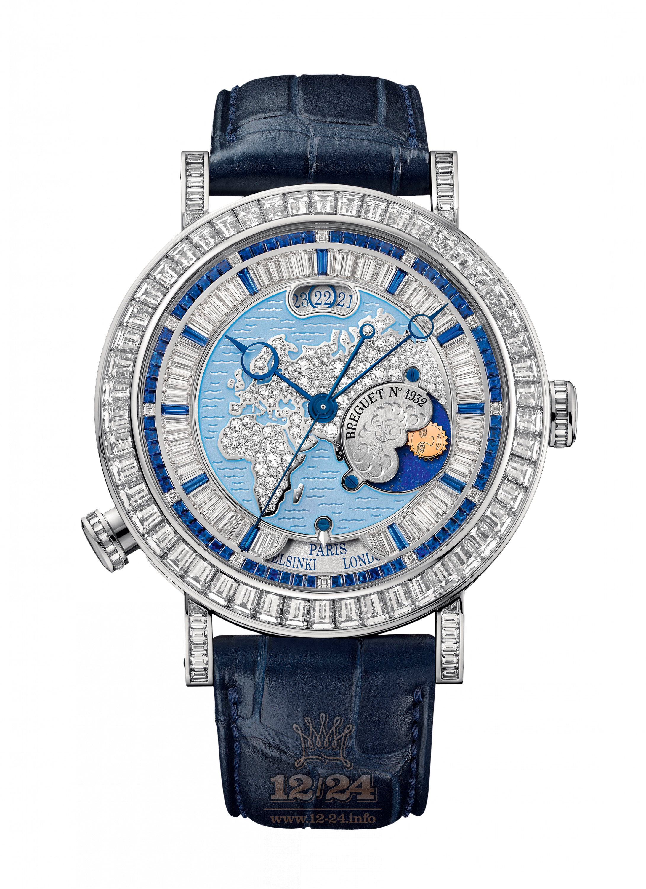 Breguet Classique Watch 5719PT/EU/9ZV/DD0D 46 mm Platinum Case Silver Blue Painted Dial