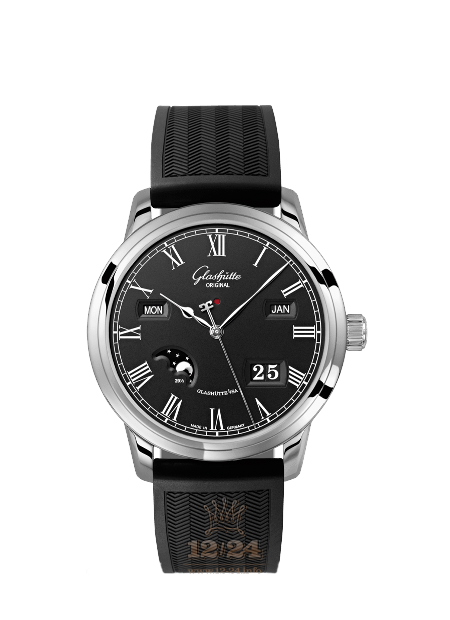 Glashutte Senator Watch 100-02-25-12-04 42 mm Stainless steel Case Black Dial