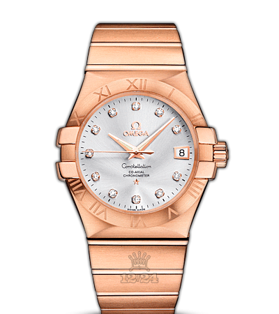 Omega Constellation Watch 123.50.35.20.52.001 35 mm Pink gold Case Silver Dial