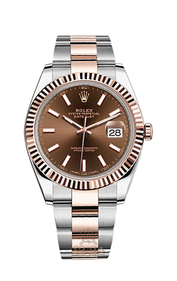 Rolex Datejust Watch 126331-0001 41 mm Steel / Pink gold Case Brown (chocolate) Dial