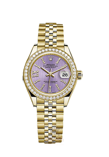 Rolex Datejust Watch 279138rbr-0011 28 mm Yellow gold Case Purple Dial