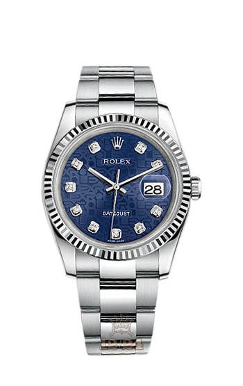 Rolex Datejust Watch 116234-0123 36 mm Steel / White gold Case Dark blue Dial