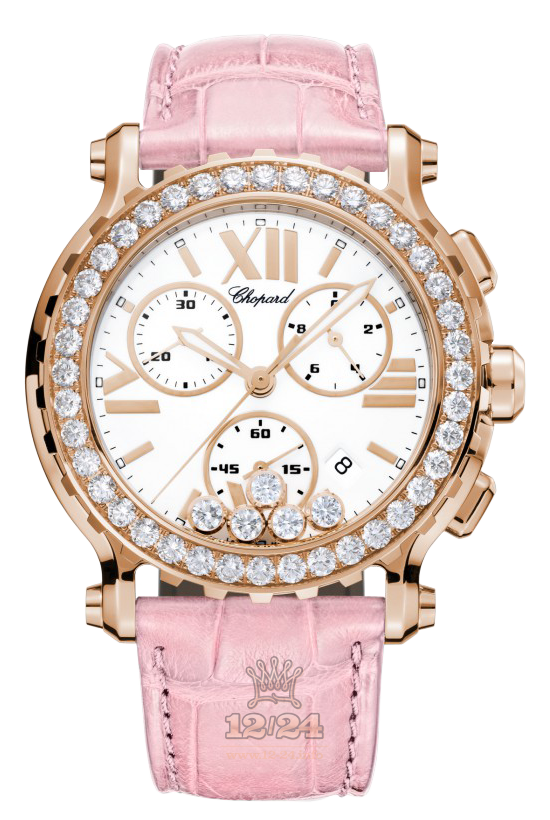 Chopard Happy Diamonds Watch 283583-5001 42 mm Pink gold Case White Dial