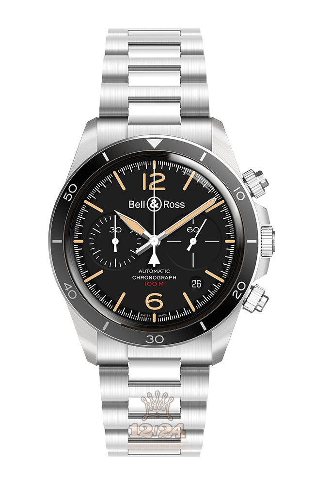 Bell & Ross Vintage Watch BRV294-HER-ST/SST 41 mm Stainless steel Aluminum Case Black Dial