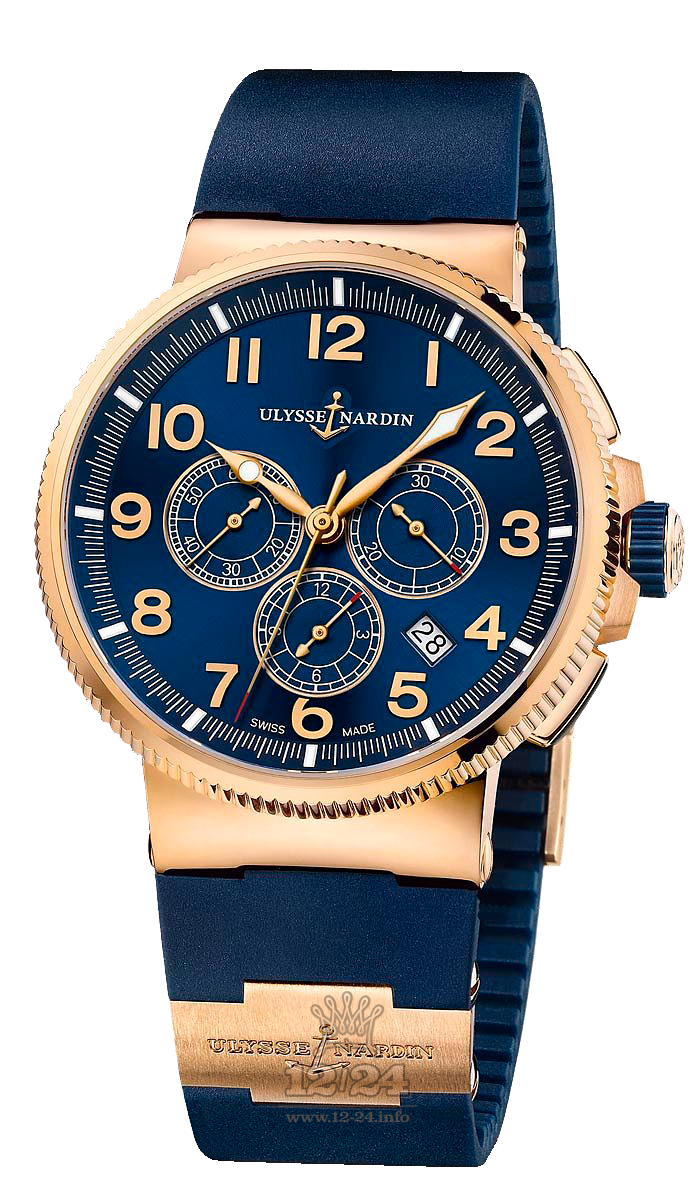 Ulysse Nardin Marine Watch 1506-150-3/63 43 mm Pink gold Case Blue Dial