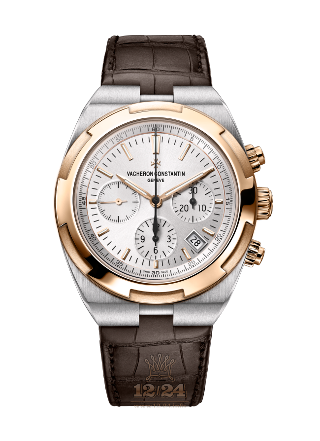 Vacheron Constantin Overseas Watch 5500V/000M-B074 42 mm Steel / Pink gold Case White Silver Dial