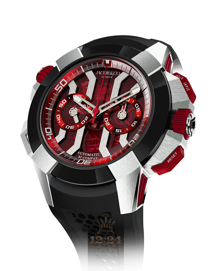 Jacob & Co Gents Collection Watch EC313.20.SB.RR.B 47 mm Titanium Ceramics Case Red Dial