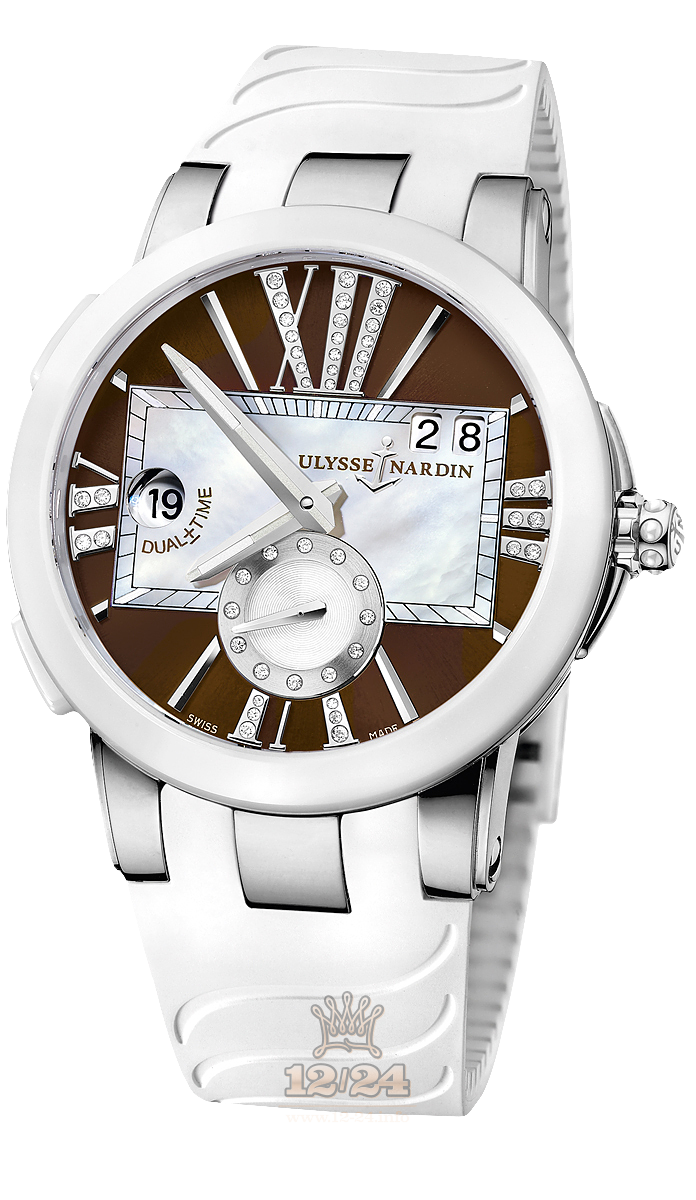 Ulysse Nardin Executive Watch 243-10-3/30-05 40 mm Stainless steel Case White Brown (chocolate) Dial