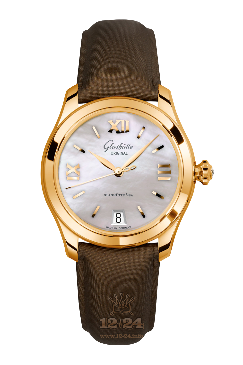Glashutte Ladies Watch 1-39-22-09-01-04 36 mm Pink gold Case Silver Dial