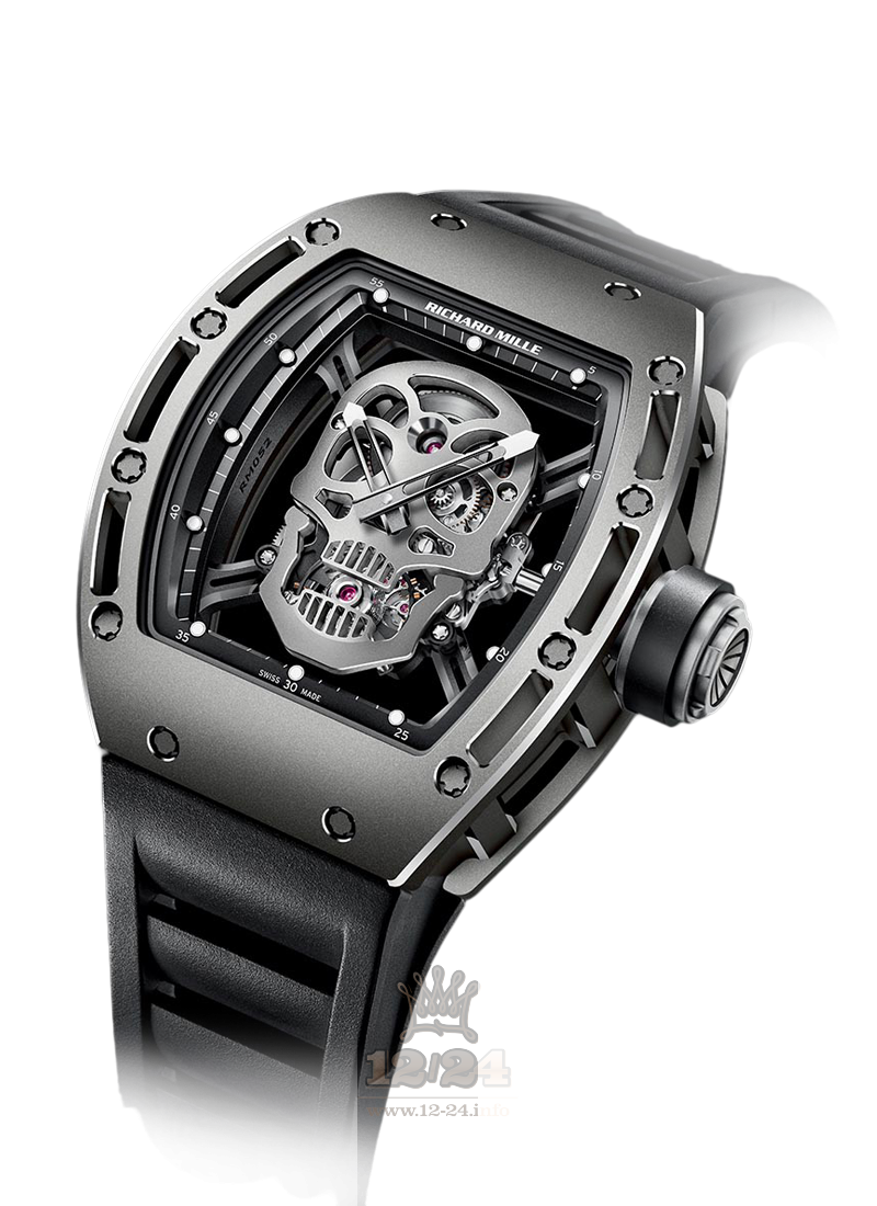 Richard Mille Men's Collection Watch RM 052 Tourbillon Skull 43 mm Titanium Case