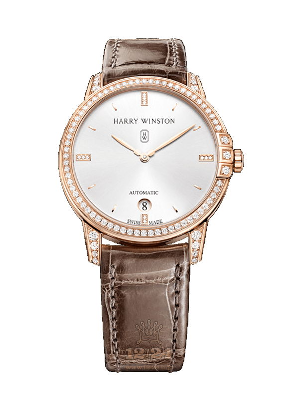 Harry Winston Midnight Collection Watch MIDAHD36RR001 36 mm Pink gold Case Silver Dial