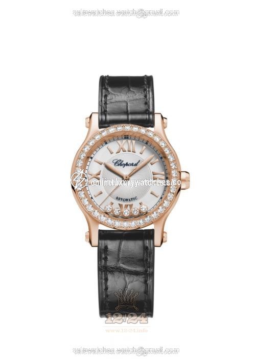 Chopard Happy Sport Watch 274893-5012 30 mm Pink gold Case Gray Dial