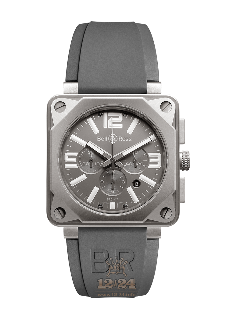 Bell & Ross Instruments Watch BR0194-TI-PRO 46 mm Titanium Case Gray Dial