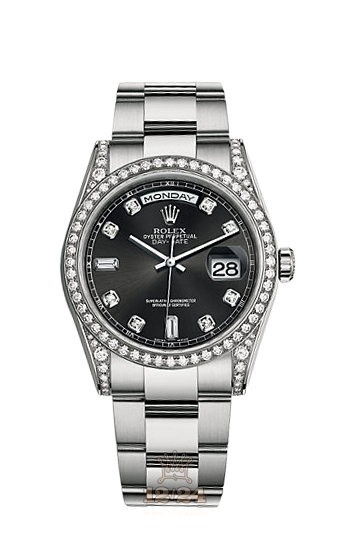 Rolex Day-Date Watch 118389-0027 36 mm White gold Case Black Dial